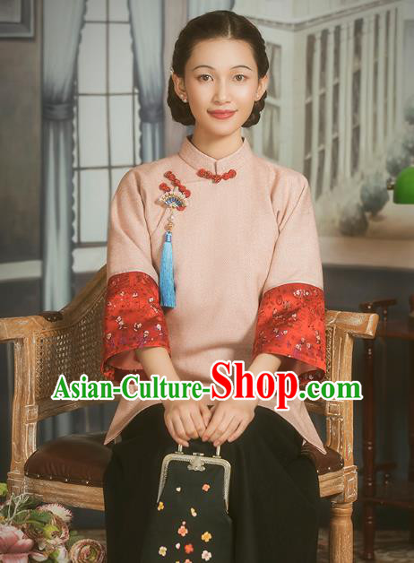 Chinese Tang Suit Wide Sleeve Jacket National Outer Garment Woman Woolen Clothing