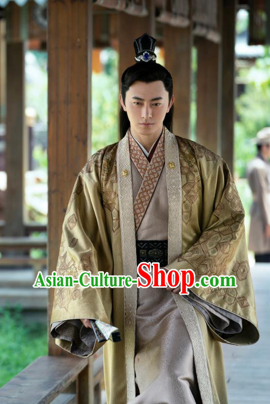 China Ancient Childe Costumes Traditional History Drama Ming Dynasty Scholar Replica Clothing and Headpiece