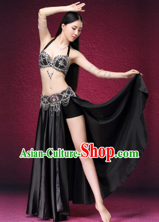 Indian Raks Sharki Performance Black Uniforms Professional Belly Dance Performance Costumes Asian Oriental Dance Bra and Skirt