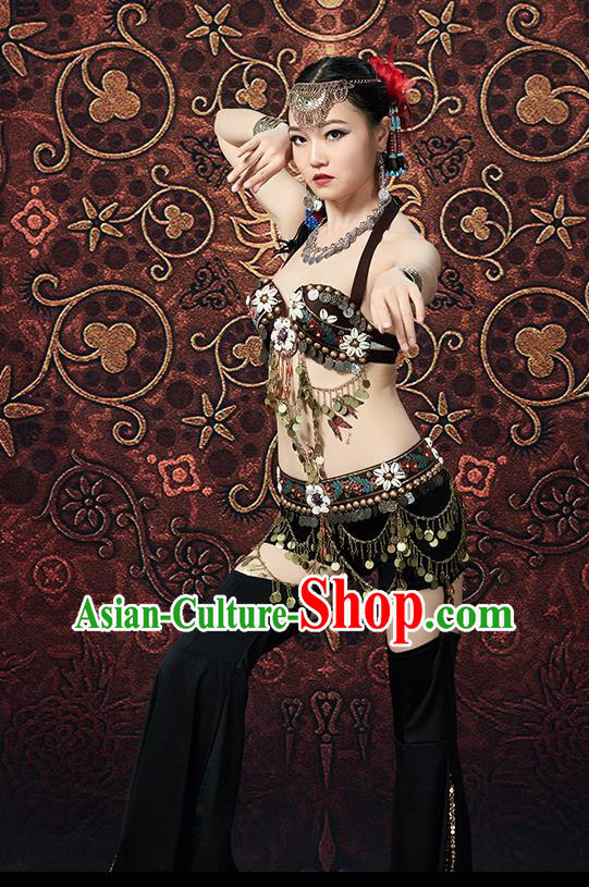Indian Oriental Dance Sexy Black Uniforms Asian Belly Dance Performance Costumes