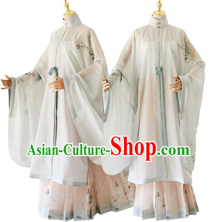 China Traditional Ming Dynasty Young Lady Clothing Ancient Patrician Woman Hanfu Dress Costumes