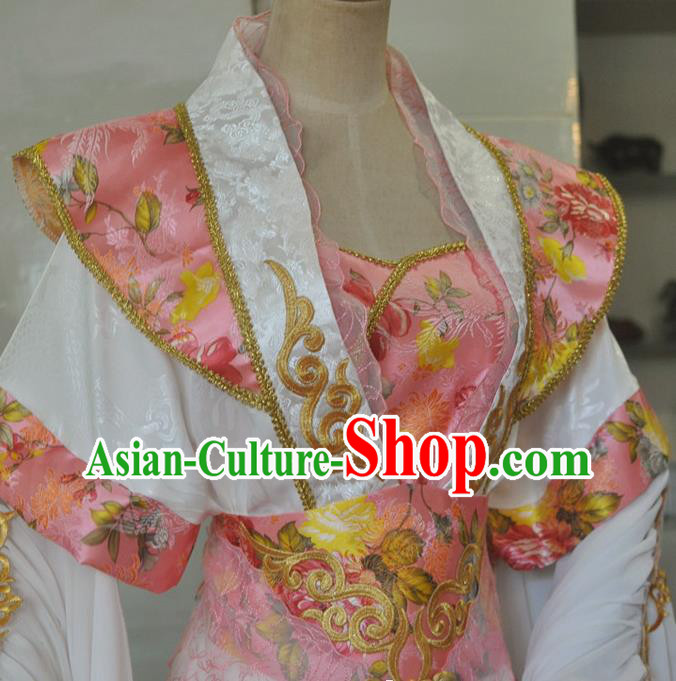 China Ancient Fairy Princess Hanfu Dress Traditional Cosplay Tang Dynasty Court Queen Clothing
