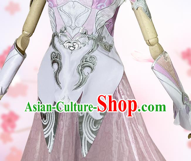China Traditional Cosplay Rabbit Fairy Clothing Ancient Goddess Pink Dress Garment