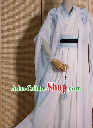 Chinese Tang Dynasty Taoist Clothing Cosplay Swordsman Lan Xichen Apparels Ancient Knight Garment Costumes
