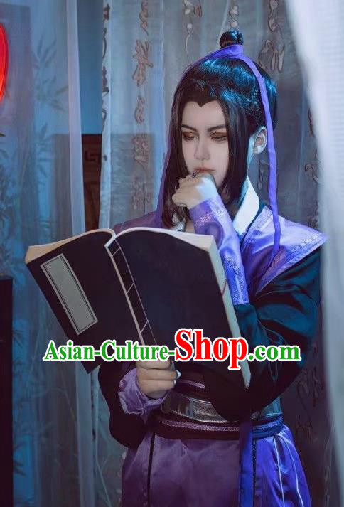 Chinese Cosplay Swordsman Jiang Cheng Apparels Ancient Knight Garment Costumes Ming Dynasty Assassin Clothing