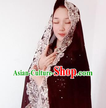 Indian Traditional Wedding Lehenga Clothing Asian India Bride Brown Dress Garment