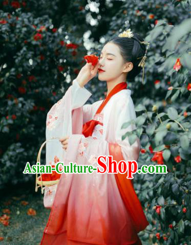 China Ancient Palace Beauty Hanfu Dress Traditional Tang Dynasty Noble Woman Garments Clothing