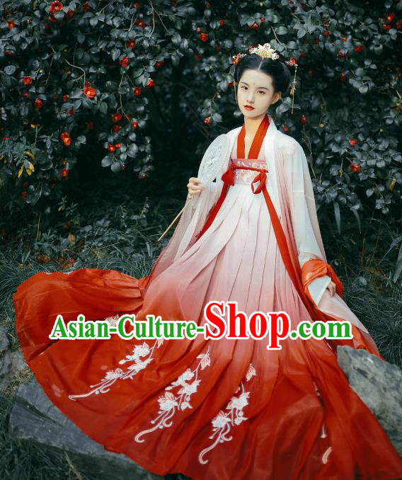 China Ancient Palace Beauty Hanfu Dress Traditional Tang Dynasty Noble Woman Garments Clothing
