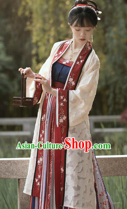 China Traditional Song Dynasty Palace Lady Garments Clothing Ancient Royal Princess Hanfu Dress
