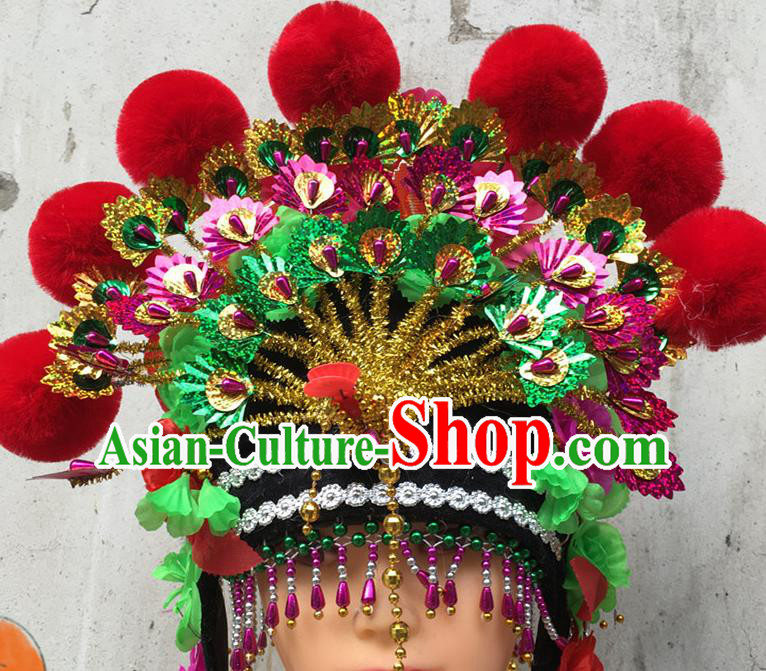 Chinese Stage Performance Phoenix Coronet Classical Dance Headdress Traditional Peking Opera Diva Wigs and Hair Crown