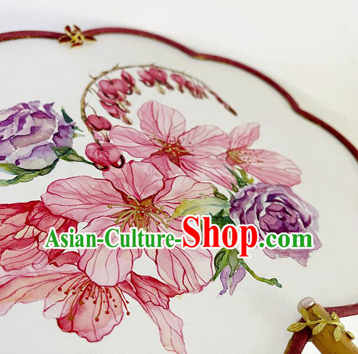 Chinese Classical Dance Palace Fan Hand Painting Fans Bride Fan Traditional Wedding Fan