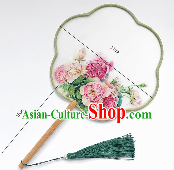 Chinese Classical Dance Palace Fan Hand Painting Fans Bride Fan Traditional Wedding Fan
