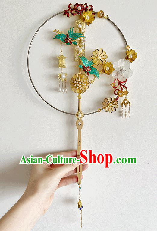 Chinese Traditional Wedding Prop Fan Classical Dance Palace Fan Circular Fans Bride Fan