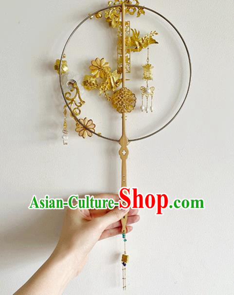 Chinese Traditional Wedding Prop Fan Classical Dance Palace Fan Circular Fans Bride Fan