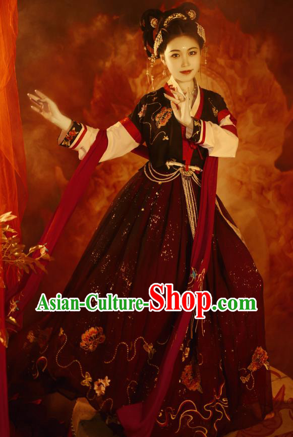 China Ancient Hanfu Dress Traditional Court Garments Tang Dynasty Palace Lady Historical Clothing