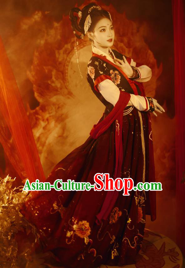 China Ancient Hanfu Dress Traditional Court Garments Tang Dynasty Palace Lady Historical Clothing
