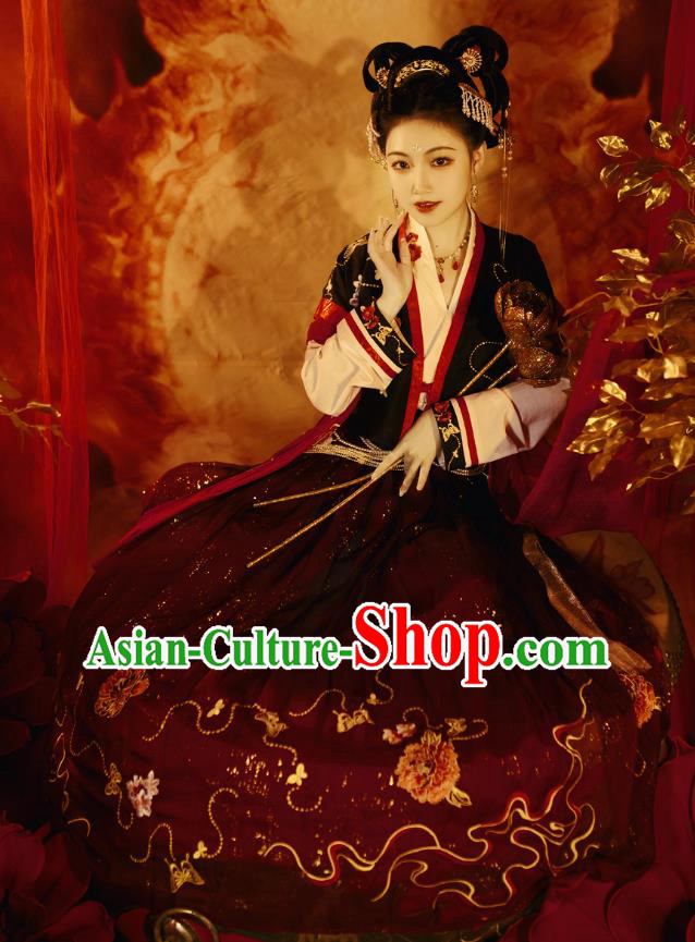 China Ancient Hanfu Dress Traditional Court Garments Tang Dynasty Palace Lady Historical Clothing