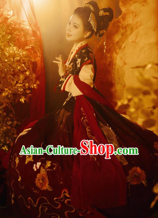 China Ancient Hanfu Dress Traditional Court Garments Tang Dynasty Palace Lady Historical Clothing