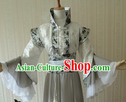 Chinese Ancient Prince Garment Costumes Cosplay Swordsman Bai Zihua Hanfu Clothing Traditional Ming Dynasty Royal Highness Apparels