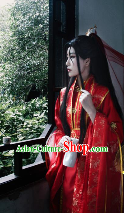 Chinese Traditional Ming Dynasty Prince Apparels Ancient Noble Childe Garment Costumes Cosplay Swordsman Red Hanfu Clothing