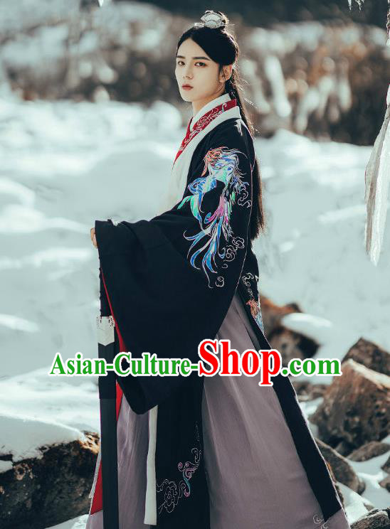 China Ancient Young Childe Hanfu Clothing Traditional Jin Dynasty Crown Prince Embroidered Garment Historical Clothing
