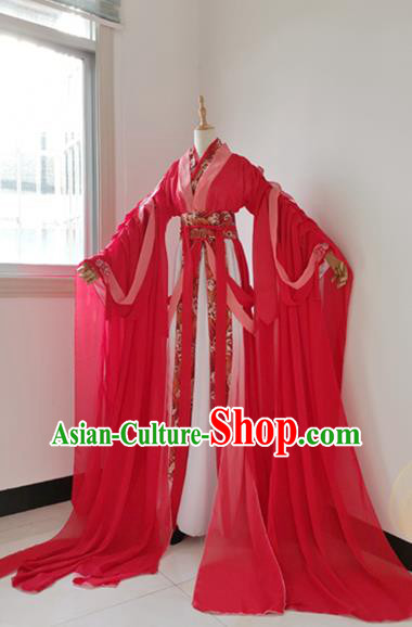 Chinese Traditional Jin Dynasty Wedding Apparels Ancient Childe Garment Costumes Cosplay Swordsman Hua Cheng Red Hanfu Clothing