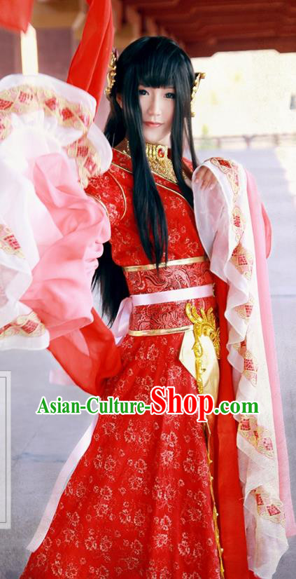 China Ancient Young Beauty Wedding Garments Traditional Jin Dynasty Princess Hanfu Dress Cosplay Female Swordsman Clothing