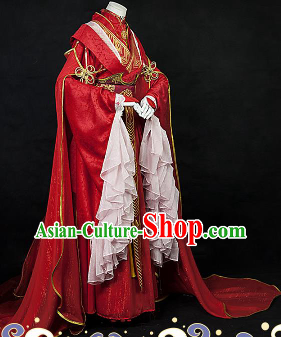 Chinese Cosplay Crown Prince Xie Lian Wedding Clothing Traditional Heaven Official Blessing Apparels Ancient Swordsman Garment Costumes