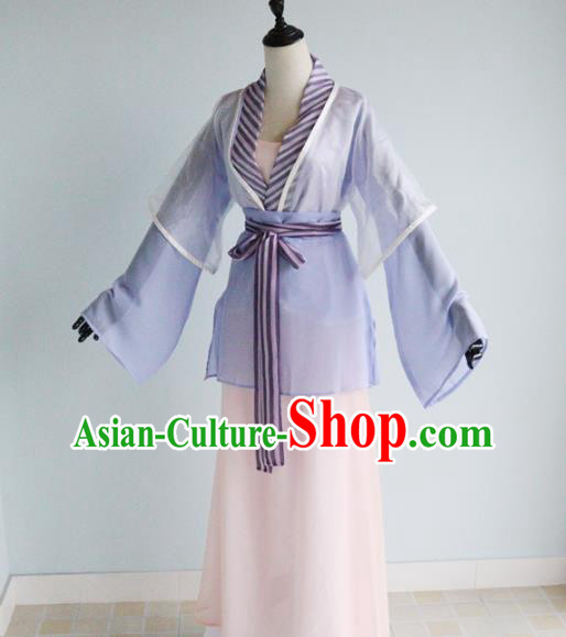 China Ancient Young Woman Garments Traditional Tang Dynasty Hanfu Dress Cosplay Drama Civilian Lady Du Bingyan Clothing