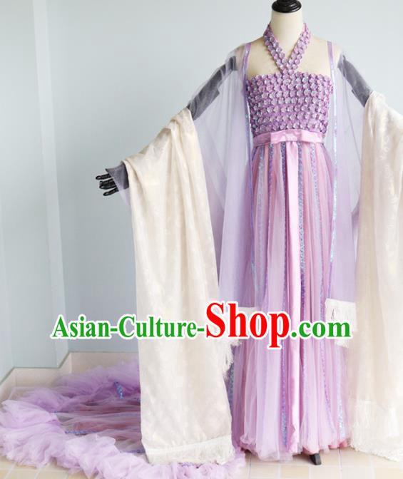 China Cosplay Drama The Mischievous Princess Situ Jing Clothing Ancient Goddess Garments Traditional Ming Dynasty Palace Lady Lilac Hanfu Dress
