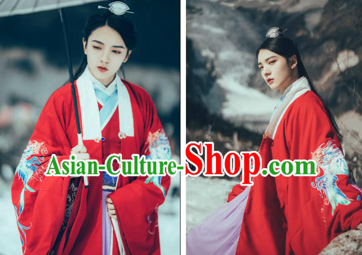China Traditional Hanfu Garments Ming Dynasty Wedding Clothing Ancient Crown Prince Embroidered Apparels