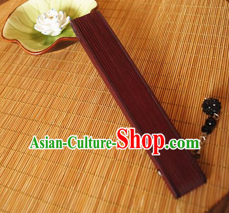 Handmade China Traditional Folding Fans Carving Bamboo Fan Classical Red Accordion