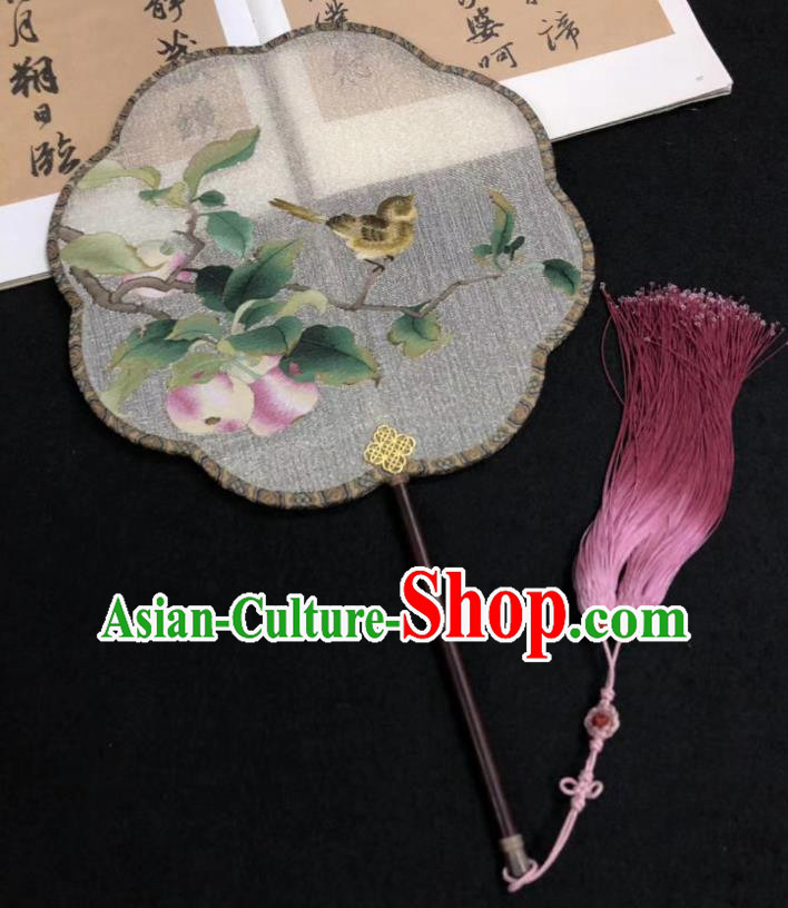 China Cheongsam Dance Kesi Fan Classical Palace Fan Handmade Double Side Suzhou Embroidered Fan Traditional Silk Fans