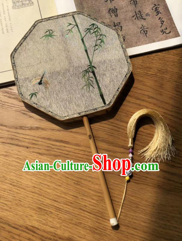 China Traditional Silk Fans Cheongsam Kesi Fan Classical Dance Palace Fan Handmade Double Side Suzhou Embroidered Bamboo Fan