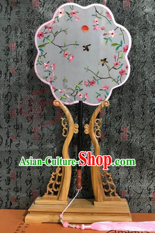 China Classical Palace Fan Handmade Double Side Suzhou Embroidered Fan Traditional Silk Fans Cheongsam Dance Fan