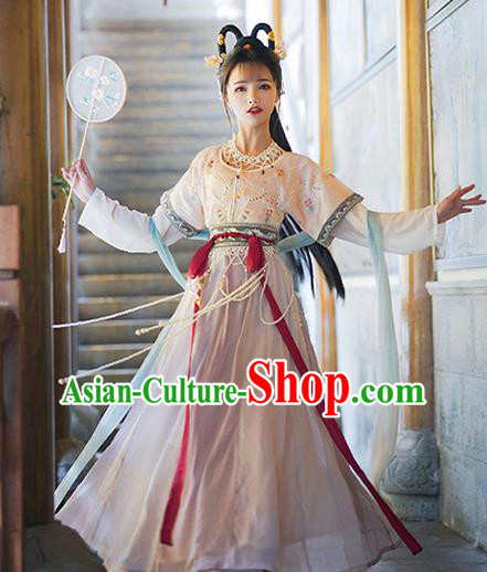 China Ancient Palace Beauty Hanfu Dress Garments Traditional Tang Dynasty Noble Princess Historical Clothing Full Set