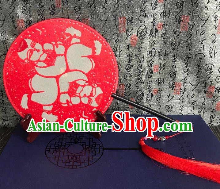 China Classical Dance Circular Fans Traditional Hanfu Silk Fan Suzhou Embroidered Palace Fan Handmade Double Side Fan