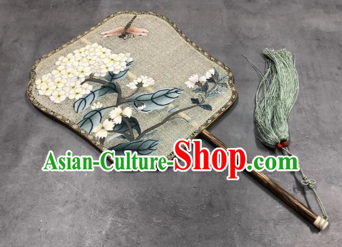 China Classical Kesi Fans Traditional Hanfu Silk Fan Suzhou Embroidered Fan Handmade Double Side Palace Fan