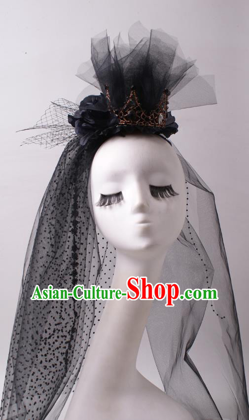 Top Halloween Cosplay Veil Hair Accessories Stage Show Royal Crown Baroque Giant Headpiece Rio Carnival Decorations