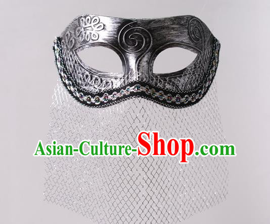 Halloween Party Cosplay Argent Mask Stage Performance Face Mask Professional Rio Carnival Headwear
