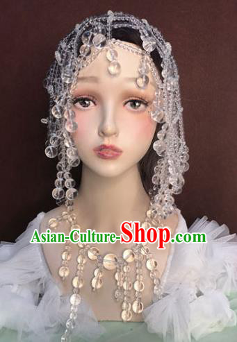 Top Cosplay Princess Beads Tassel Headdress Baroque Bride Hair Accessories Stage Show Hair Clasp