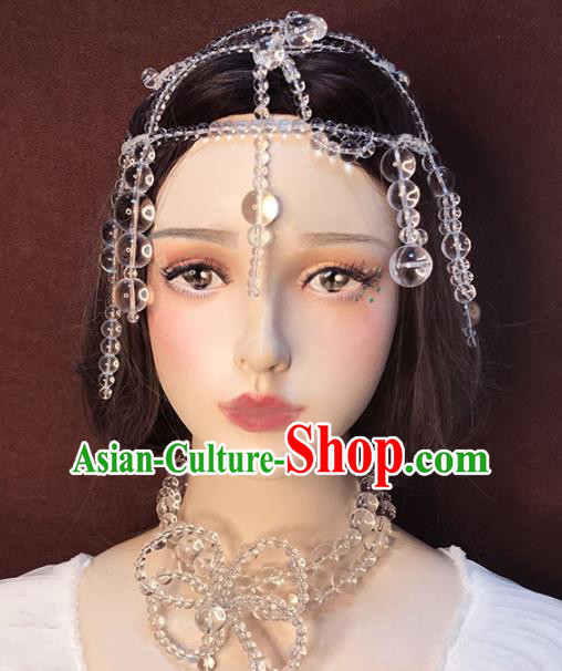Top Baroque Bride Beads Tassel Hat Stage Show Hair Clasp Catwalks Headdress