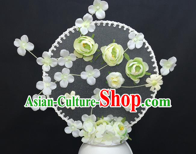 Top Halloween Fancy Ball Top Hat Gothic Silk Flowers Headdress Cosplay Party Hair Accessories Catwalks Bride Royal Crown