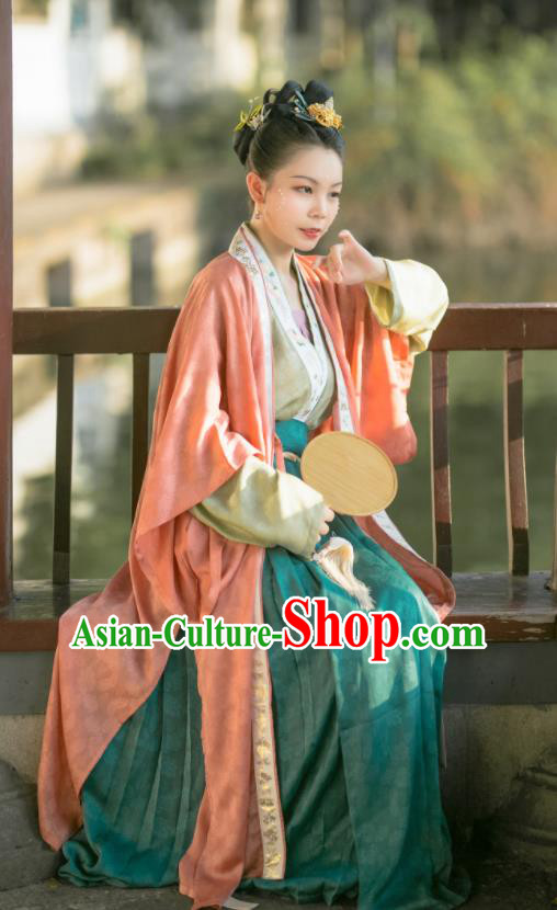 China Song Dynasty Noble Countess Garment Costumes Ancient Imperial Madame Hanfu Dress Traditional Historical Clothing Full Set