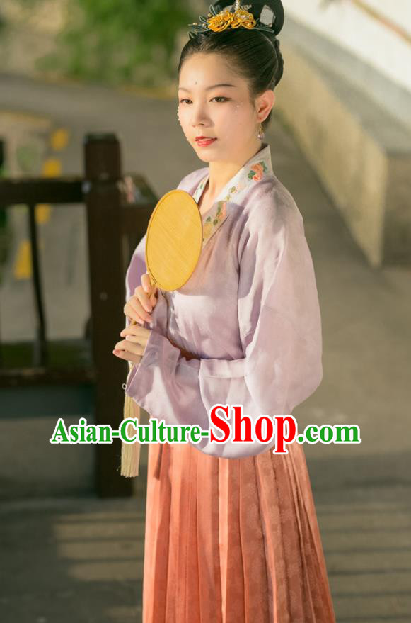 China Traditional Song Dynasty Historical Clothing Ancient Noble Mistress Hanfu Dress Garment Costumes