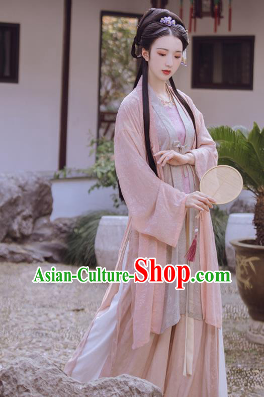 China Traditional Hanfu Garment Costumes Ancient Song Dynasty Nobility Female Historical Clothing