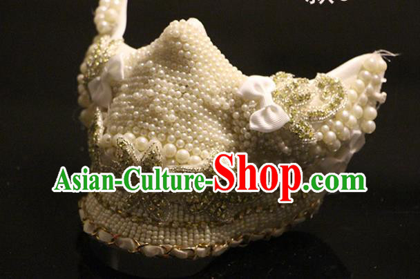 Handmade Halloween Cosplay Face Mask Costume Party Gothic Princess Skull Headpiece Brazil Carnival Pearls Mask