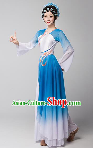 Top Chinese Traditional Stage Performance Clothing Classical Dance Blue Dress Woman Beijing Opera Dance Garment Costume