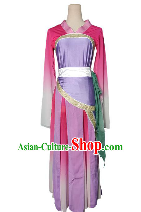 Top Chinese Woman Hanfu Dance Garment Costume Traditional Court Dance Performance Clothing Classical Dance Lilac Dress
