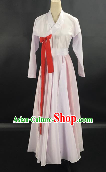China Ethnic Female Folk Dance Garments Korea Nationality Stage Performance Clothing Korean Minority Dance Pink Dress